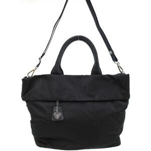 Prada Tessuto Reversible Tote Shoulder Bag black